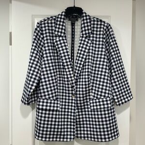EUC- NYCC Gingham Blazer (Navy & White)